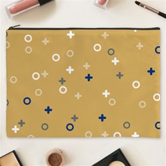 Cross Circles White Circles Cosmetic Bag (xxxl)
