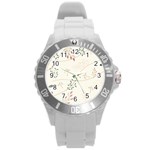 Background Pattern Template Texture Round Plastic Sport Watch (L) Front