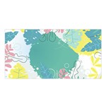 Plant Leaves Border Frame Satin Shawl 45  x 80  Front