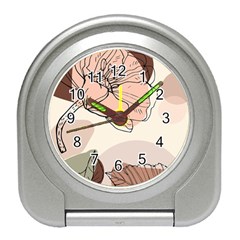 Abstract Flower Leaves Pattern Travel Alarm Clock