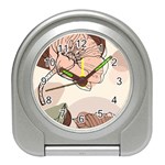 Abstract Flower Leaves Pattern Travel Alarm Clock Front