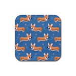 Corgi Patterns Rubber Coaster (Square) Front