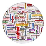 Writing Author Motivation Words Round Glass Fridge Magnet (4 pack) Front