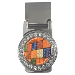 Blue White Orange And Brown Container Van Money Clips (cz) 