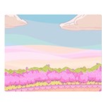 Pink And White Forest Illustration Adventure Time Cartoon Premium Plush Fleece Blanket (Large) 80 x60  Blanket Front