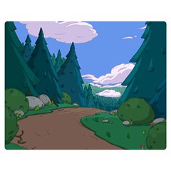 Adventure Time Cartoon Pathway Premium Plush Fleece Blanket (medium)