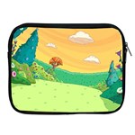 Green Field Illustration Adventure Time Multi Colored Apple iPad 2/3/4 Zipper Cases Front