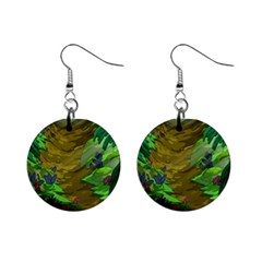 Green Pine Trees Wallpaper Adventure Time Cartoon Green Color Mini Button Earrings by Sarkoni