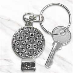 Background Pattern Halftone Black White Nail Clippers Key Chain