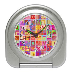 Colourful Abstract Shapes Travel Alarm Clock