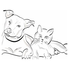 Dog Cat Domestic Animal Silhouette Premium Plush Fleece Blanket (extra Small)