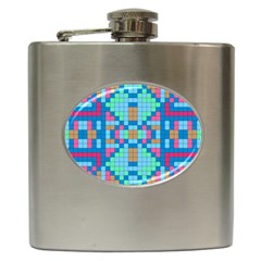 Checkerboard Square Abstract Hip Flask (6 Oz)