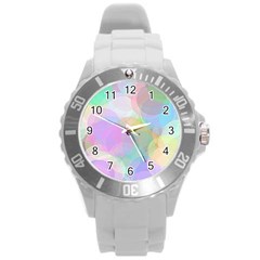 Abstract Background Texture Round Plastic Sport Watch (l)