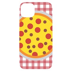 Pizza Table Pepperoni Sausage Iphone 14 Plus Black Uv Print Case by Ravend