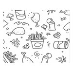 Set Chalk Out Scribble Collection Two Sides Premium Plush Fleece Blanket (Large) Blanket Back