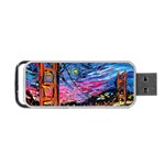 Golden Gate Bridge Starry Night Vincent Van Gogh Portable USB Flash (Two Sides) Back