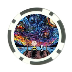 Cartoon Dog Vincent Van Gogh s Starry Night Parody Poker Chip Card Guard by Modalart