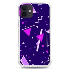 Purple Blue Geometric Pattern Iphone 12 Mini Tpu Uv Print Case	