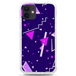 Purple Blue Geometric Pattern iPhone 12 mini TPU UV Print Case	 Front