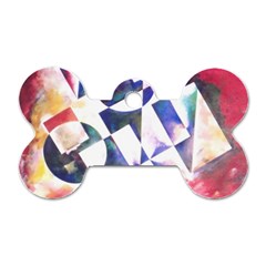 Abstract Art Work 1 Dog Tag Bone (two Sides)