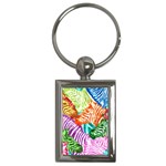 Zebra Colorful Abstract Collage Key Chain (Rectangle) Front