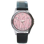 Shabby Chic Vintage Background Round Metal Watch Front