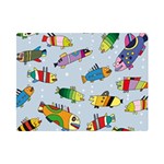 Fish Ocean Sea Water Diving Blue Premium Plush Fleece Blanket (Mini) 35 x27  Blanket Front