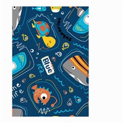 Seamless Pattern Vector Submarine With Sea Animals Cartoon Small Garden Flag (two Sides) by Bedest