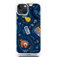 Seamless Pattern Vector Submarine With Sea Animals Cartoon Iphone 13 Tpu Uv Print Case