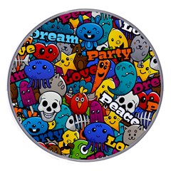 Graffiti Characters Seamless Pattern Wireless Fast Charger(white)