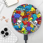 Graffiti Characters Seamless Pattern Wireless Fast Charger(White) Front