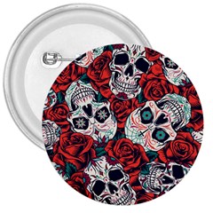 Vintage Day Dead Seamless Pattern 3  Buttons