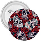 Vintage Day Dead Seamless Pattern 3  Buttons Front