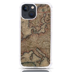 Old Vintage Classic Map Of Europe Iphone 13 Mini Tpu Uv Print Case
