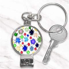 Inks Drops Black Colorful Paint Nail Clippers Key Chain