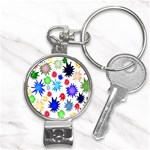 Inks Drops Black Colorful Paint Nail Clippers Key Chain Front