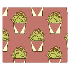Cactus Pattern Background Texture Premium Plush Fleece Blanket (small)