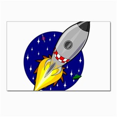 Rocket Ship Launch Vehicle Moon Postcard 4 x 6  (pkg Of 10) by Sarkoni