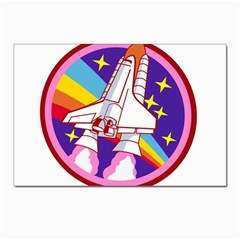 Badge Patch Pink Rainbow Rocket Postcards 5  X 7  (pkg Of 10) by Sarkoni
