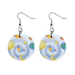 Science Fiction Outer Space Mini Button Earrings by Sarkoni