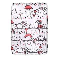 Cute Cat Chef Cooking Seamless Pattern Cartoon Rectangular Glass Fridge Magnet (4 Pack)