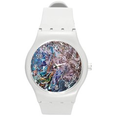 Abstract Blend V Round Plastic Sport Watch (m)