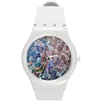 Abstract blend V Round Plastic Sport Watch (M) Front