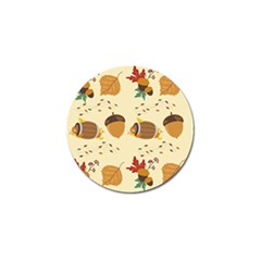 Leaves Foliage Acorns Barrel Golf Ball Marker (4 Pack)