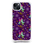 Pumpkins Ghosts Skeleton Pattern iPhone 14 Plus TPU UV Print Case Front