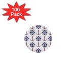 Nautical Seamless Pattern 1  Mini Buttons (100 pack)  Front