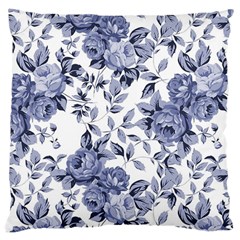 Blue Vintage Background Background With Flowers, Vintage Large Cushion Case (two Sides)