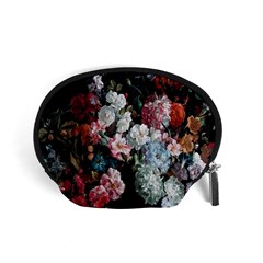 Floral Pattern, Red, Floral Print, E, Dark, Flowers Accessory Pouch (small)