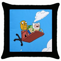 Cartoon Adventure Time Jake And Finn Throw Pillow Case (black) by Sarkoni