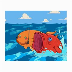 Adventure Time Fish Landscape Small Glasses Cloth